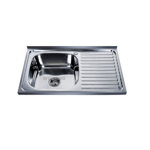 Meilleure vente, couchette ou insertion, éviers de cuisine pressés à bord unique, bol rectangulaire SUS 201, ou SUS 304 160-180mm 400x400mm 800x500mm - Product Image 1