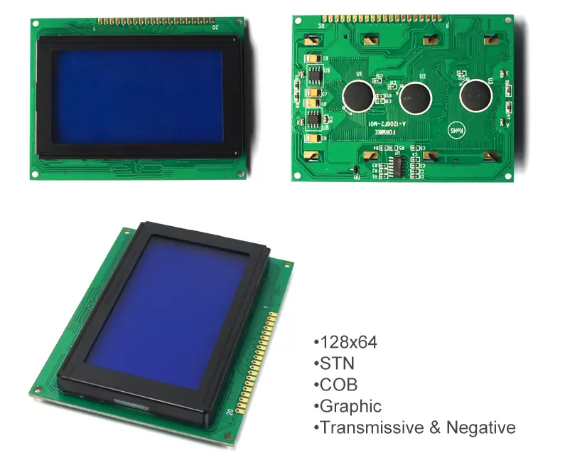 작은 단색 LCD 128x64 LCD 디스플레이 12864 LCD 모듈