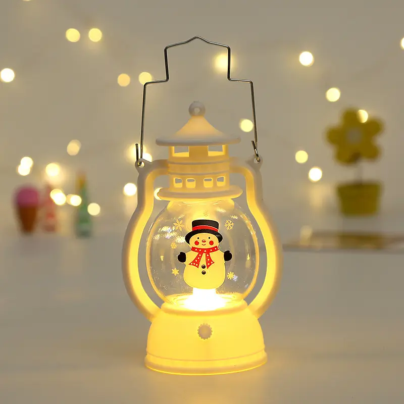 Huiran lanterna portatile Led piccola lampada a olio Santa pupazzo di neve luce per la decorazione di buon natale motivo natalizio luce