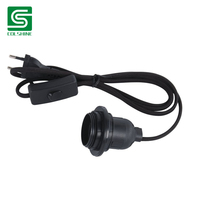 Fil de suspension en PVC noir Colshine avec interrupteur intégré pour lampes suspendues DIY