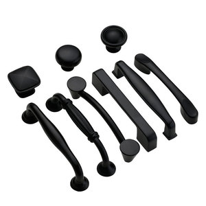 Lgedis Cabinet Handles Black Zinc Alloy Minimalist Design For Furniture Drawer Door Kitchen <b>Wardrobe</b> Hardware - Product Image 5