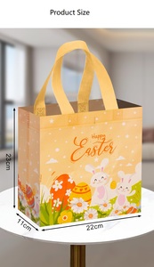 Bolsas <span class=keywords><strong>de</strong></span> Tela 22*23*11cm, Aceptan Logotipo Personalizado, Reutilizables, Laminadas, <span class=keywords><strong>de</strong></span> Tela No Tejida, para <span class=keywords><strong>Compras</strong></span>, con Diseño <span class=keywords><strong>de</strong></span> Conejito <span class=keywords><strong>de</strong></span> Pascua, para Regalos y Dulces - Product Image 5