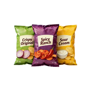 Bolsa de Plástico para Envasado de Alimentos, Sellado Trasero, para Palomitas de Maíz, Papas Fritas y Otros Snacks, Personalizable, en Oferta - Product Image 1