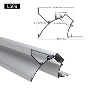 Canal de extrusión de aluminio para pared, yeso empotrado de esquina negra de 86x57Mm, 1M, 2M, 3M, con tira de iluminación LED - Product Image 1