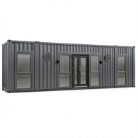 Bâtiment de bureau/villa en panneaux sandwich gris foncé à double conteneur