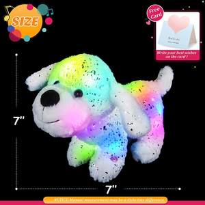 Musica personalizzata illumina il cane bianco farcito cucciolo scintillante morbido peluche LED che canta animali di peluche con luci notturne colorate - Product Image 2