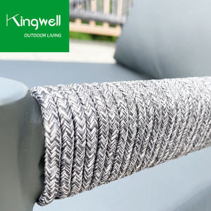 Meubles <span class=keywords><strong>de</strong></span> patio d'extérieur au design moderne Canapé <span class=keywords><strong>de</strong></span> <span class=keywords><strong>jardin</strong></span> en <span class=keywords><strong>aluminium</strong></span> et métal avec corde tissée pour hôtels - Product Image 4