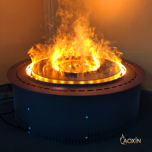 Estufa de <span class=keywords><strong>fuego</strong></span> electrónica de atomización Circular 3D personalizada, humidificador de chimenea impermeable integrado con llama simulada, Independiente - Product Image 1