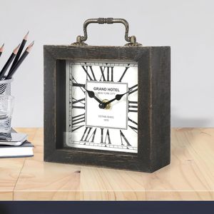 Retro Vintage <strong>White</strong> Decorative Wood Desk/Table <strong>Mantel</strong> <strong>Clock</strong> Farmhouse Decor Handmade Battery Operated Small <strong>Clock</strong> for Living - Product Image 6