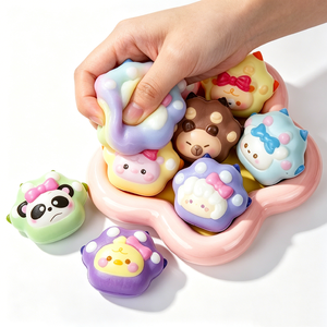 Wholesale <b>Cat</b> Paw <b>Squishy</b> Slow Rising Squeeze Fidget Toy Multi Animal Design Stress Relief 2-4 Years Unisex - Product Image 2