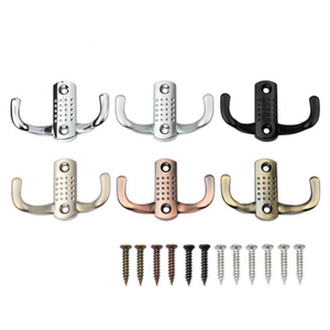 Crochets muraux modernes noir mat en alliage de zinc massif, double <span class=keywords><strong>patère</strong></span> pour peignoir et serviette, quincaillerie de porte de salle de bain - Product Image 2