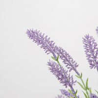 Tanaman Buatan Dekorasi Meja, Bunga Buatan Lavender 46Cm dengan Pot Semen