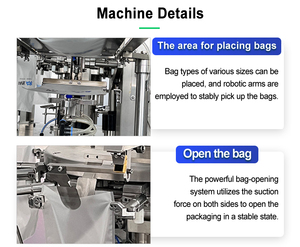 Hoàn toàn tự động quay máy đóng gói hạt bột nước sốt lỏng rắn dây kéo Pouch trọng lượng điền Máy vffs Bagger - Product Image 2