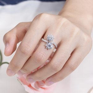 Messi Jewelry MSR-2129 14K Gold Round Shape Fancy Design Fashion <b>Rings</b> Lab Grown <b>Diamond</b> <b>Ring</b> for Women - Product Image 5