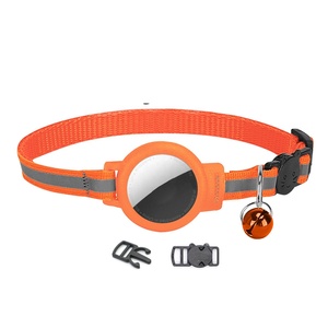 안전 버클 반사 GPS 애완동물 목걸이 훈련 추적기 에어태그용 개 고양이 목걸이 홀더 - Product Image 1
