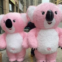 Costume de mascotte koala rose personnalisable QUTENG, en peluche gonflable en EVA, unisexe, pour adultes, pour la promotion d'événements et les défilés