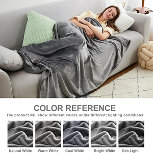 Mềm Màu Xám Lông cừu chăn, flannel sang trọng ném cho sofa giường, thoải mái tất cả các mùa chăn cho nhà & văn phòng sử dụng - Product Image 5