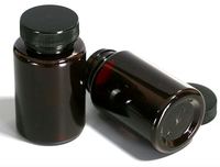 100ml 120ml 4oz 150ml 175ml 200ml Bouteilles vides en plastique PET marron avec bouchon noir pour capsule médecine pharmaceutique