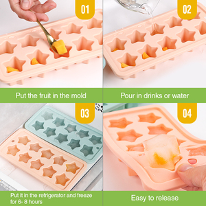 Keuken <span class=keywords><strong>Ice</strong></span> Cream Gereedschap 10 Gaten Silicone Little Star Shape <span class=keywords><strong>Ice</strong></span> Cube Tray <span class=keywords><strong>Ice</strong></span> Maker - Product Image 5
