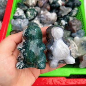 Wholesale Natural <strong>Moss</strong> Agate Dinosaur Carving Crystal Quartz Dinosaur Craft <strong>for</strong> Decoration - Product Image 4
