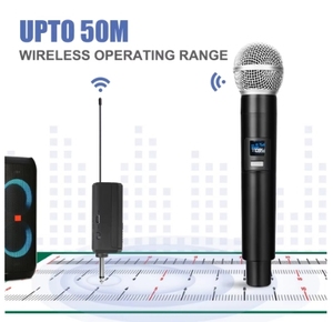Micrófono dinámico inalámbrico de mano profesional de 2,4G para puesta en escena, micrófono de <span class=keywords><strong>Karaoke</strong></span> portátil con cancelación de ruido para estudios - Product Image 5