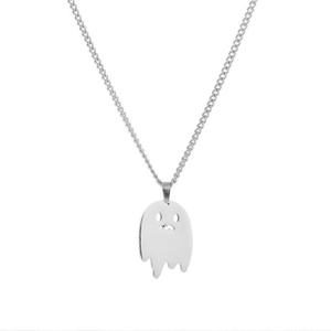 New Fashion 18K <b>Gold</b> Plated Stainless Steel <b>Simple</b> Ghost Chain <b>Necklaces</b> Halloween Themed Jewelry Pendant <b>Necklace</b> for Women - Product Image 3