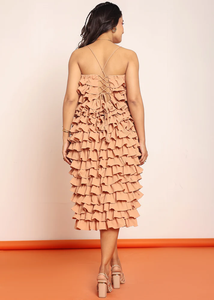 Vestido Midi con Volantes y Tirantes Ajustables, Elegante, Casual, Bohemio, de Playa, para Fiestas de Verano, Vestido de Moda para Mujer, Atuendo Moderno - Product Image 6