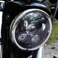 Projecteur de moto LED rond 5.75 pouces 5-3/4 pouces, lampe frontale Hi/Lo Beam 45W pour Harley Davidson