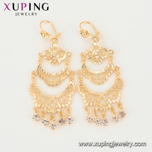 Orecchini pendenti <span class=keywords><strong>Xuping</strong></span> 99526 placcati oro 24k, orecchini grandi Chandbali in rame con zirconi, gioielli alla moda per feste - Product Image 4