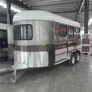 รถพ่วงเหล็กบรรทุกม้าแบบปรับแต่งได้ 3 ตัว พร้อมตู้เก็บของแบบ Deluxe ได้รับการรับรองมาตรฐาน CE ของออสเตรเลีย รองรับน้ำหนักสูงสุด 1700 กก. สำหรับรถบรรทุก - Product Image 2