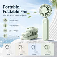 Ventilateur portable pliable de poche compact pour les voyages, le bureau, l'extérieur, la maison, le maquillage, les trajets quotidiens et le camping