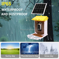 Accesorios para Aves, Bebedero y Comedero para Mascotas, Comedero para Aves de Metal con Energía Solar, Impermeable IPX5, con Cámara de Reconocimiento por IA y Baño para Aves