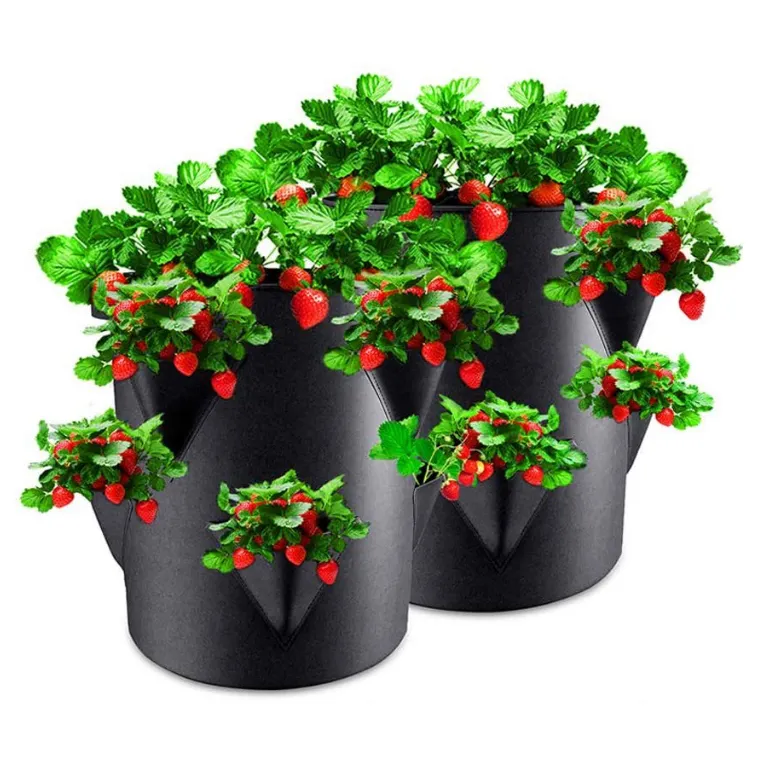 Garten bedarf Belüftung Stoff Töpfe Filz Stoff Pflanze wachsen Taschen für Erdbeer gemüse Kräuter medizin