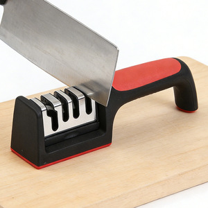 Aiguiseur de couteaux à trois sections Nahe, double face, gadget de cuisine manuel pour un aiguisage rapide - Product Image 2