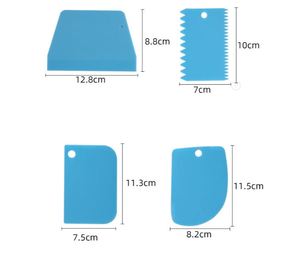 Cake Scraper Smoother Tool Set Cake Icing Scraper Smoother Tool Set for Bread Dough Cake Fondant Icing - Product Image 2