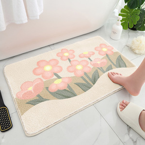 Damai Floral Imitation Cashmere Bath <b>Mat</b> 1212x4 Plush Non <b>Slip</b> For Bathroom - Product Image 3