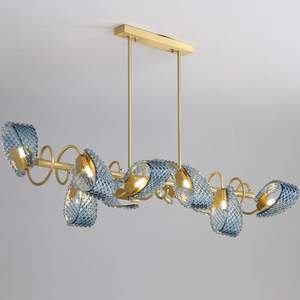 Lampadario in Vetro Artistico di Lusso/Accessori in Vetro Blu Pavone/Lampada di Alta Gamma per <span class=keywords><strong>Sala</strong></span>/Soggiorno/Lampada per Progetti Alberghieri - Product Image 3