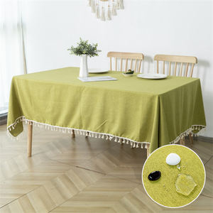 Mantel de Alta Calidad con Borlas, No Tejido, Reutilizable, Impermeable, con Estampado Floral, Textura de Lino Sintético, Sin Arrugas, para Fiestas en Casa - Product Image 5