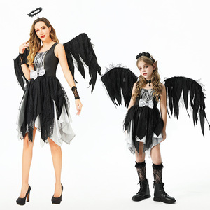 Disfraz de Ángel Negro para Niñas, Vestido con Alas para Halloween, Cosplay, Carnaval, Fiesta, Actuación - Product Image 2