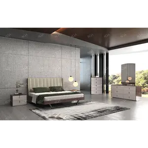 Juego de dormitorio de Casa de diseños modernos de alta calidad NOVA Master King Chestnut Grey Muebles de dormitorio Suite