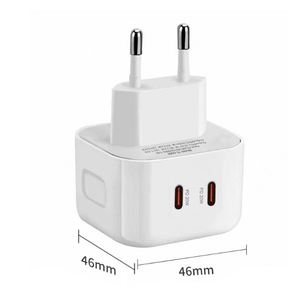 หัวชาร์จเร็ว 20W USB C สำหรับ iPhone 15 16 Pro Max หัวชาร์จแบบเสียบผนัง EU US UK TYPE C ช่องเสียบ USB C คู่ ชาร์จได้หลายอุปกรณ์ - Product Image 5
