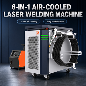 เครื่องเชื่อมเลเซอร์ไฟเบอร์แบบพกพา 1500W ระบายความร้อนด้วยอากาศ 6 in 1 แบบมือถือ สำหรับเชื่อมโลหะ - Product Image 1