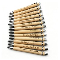 Vente en gros de stylos à bille en bambou personnalisés avec logo, gravure artisanale, écologiques, promotionnels
