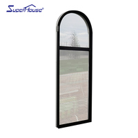 Superhouse Marco ultra estrecho personalizado a prueba de huracanes Marco de aluminio de impacto Ventanas Ventana arqueada de aluminio