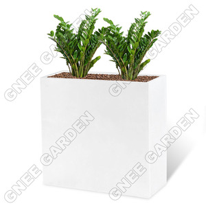 Jardinière en métal galvanisé blanc résistant aux intempéries 610Lx250Wx610H avec séparateur, pot de fleurs antirouille, décoration de jardin durable pour - Product Image 4