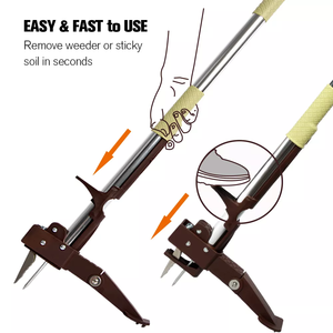 Vertak đứng lên Weed <span class=keywords><strong>puller</strong></span> 4 móng tay tay cỏ dại gốc Remover weeder với thép dài xử lý cho vườn - Product Image 3