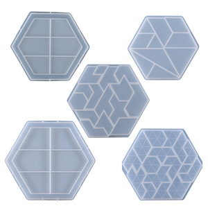 DIY كريستال الايبوكسي العفن مسدس Tangram لغز منزل الديكور مجوهرات قالب من السيليكون - Product Image 4
