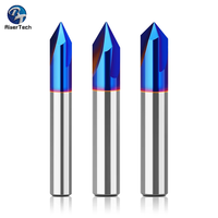 Personnalisable ODM/OEM 3 cannelures 60/90 degrés V-Cut Fraise en alliage solide Relief Gravure Cutter Double-Flûte Biseau Revêtement