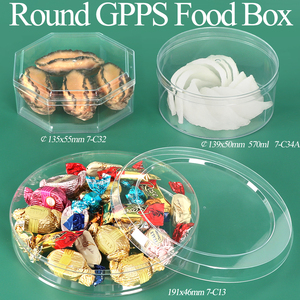 SUNSHING Bulk Acrylic Round Chocolate <b>Box</b> with Lid Plastic Cookies Biscuits Gift Packaging <b>Box</b> for Candy Treats Snack Container - Product Image 1
