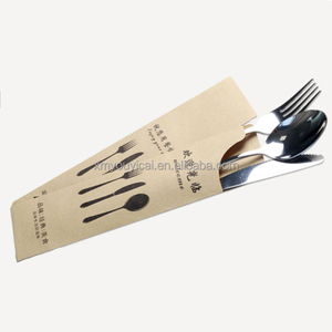 Porta Posate in Carta Kraft Riciclabile OEM con Stampa Logo Personalizzata per Ristoranti Occidentali - Product Image 1